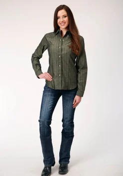 Roper Grey Tonal Stripe Shirt Long Sleeve
