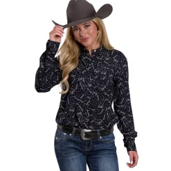 Roper Horse Constellation Print Rayon Shirt