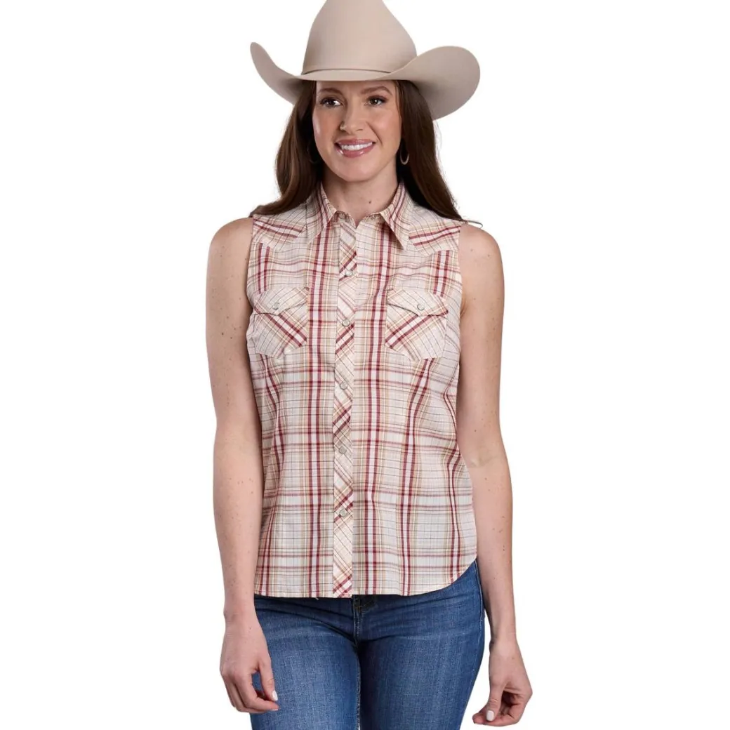 Roper Plaid Sleeveless Snap Shirt