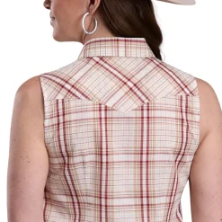Roper Plaid Sleeveless Snap Shirt