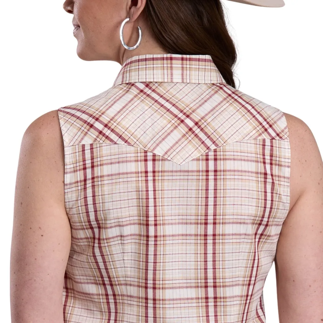 Roper Plaid Sleeveless Snap Shirt