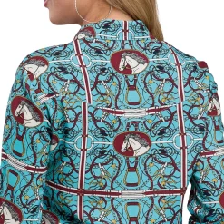 Roper Scarf Print Rayon Long Sleeve Shirt