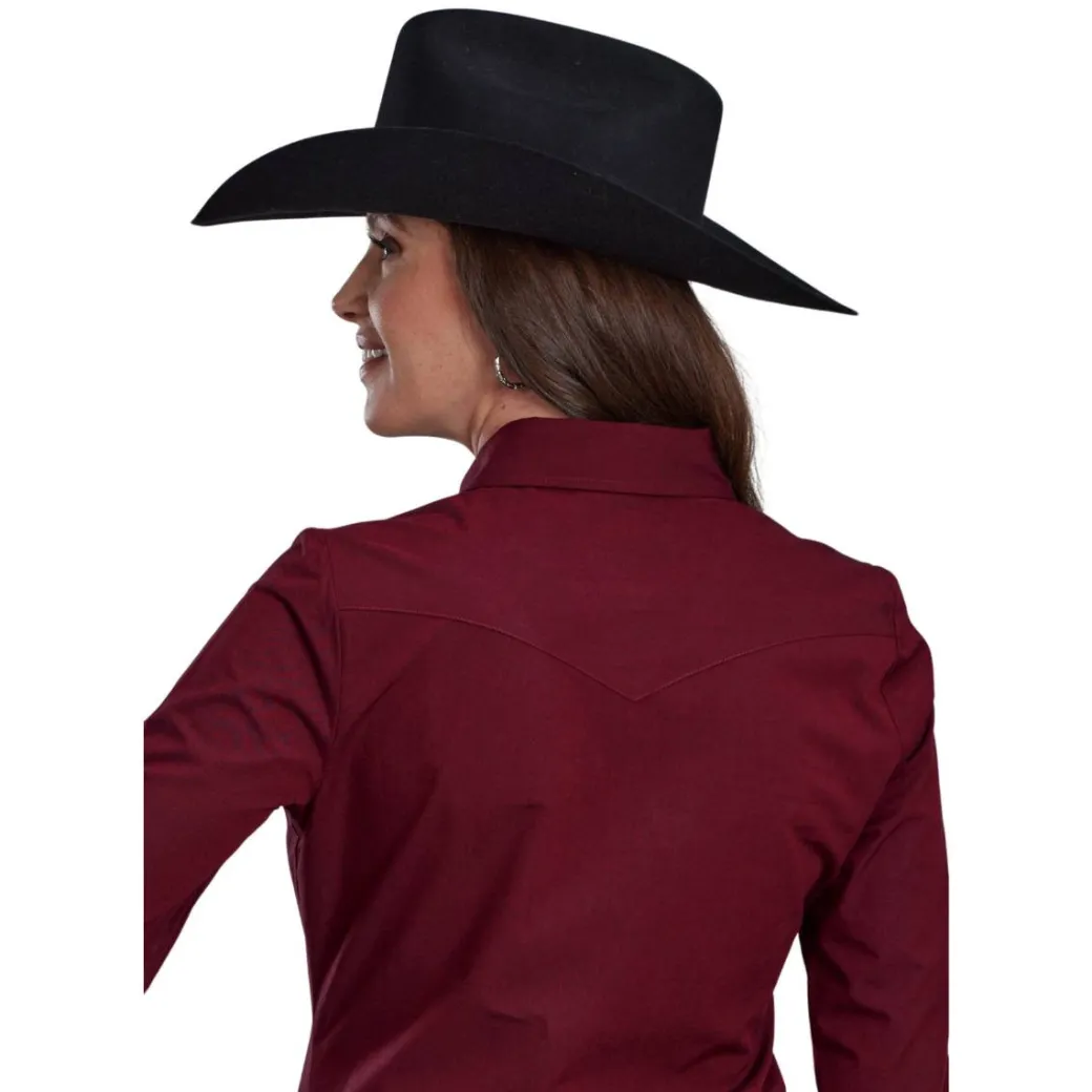 Roper Solid Dark Red LS Snap Shirt