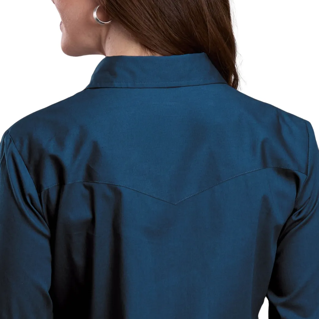 Roper Stretch Solid Blue LS Snap Shirt