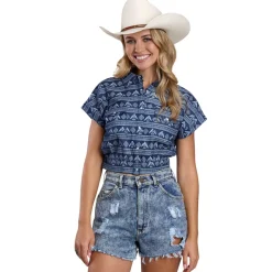 Roper Thunderbird Print SS Crop Top