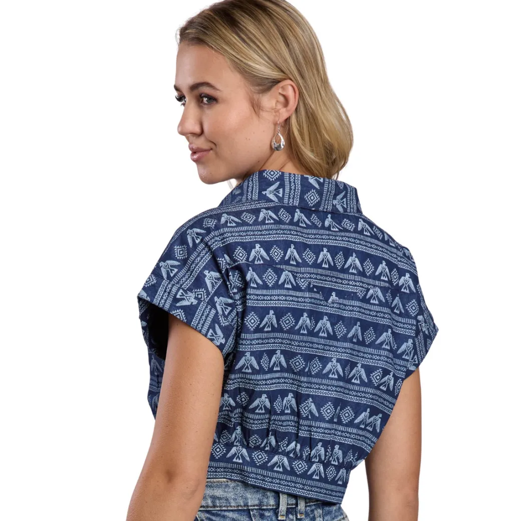 Roper Thunderbird Print SS Crop Top