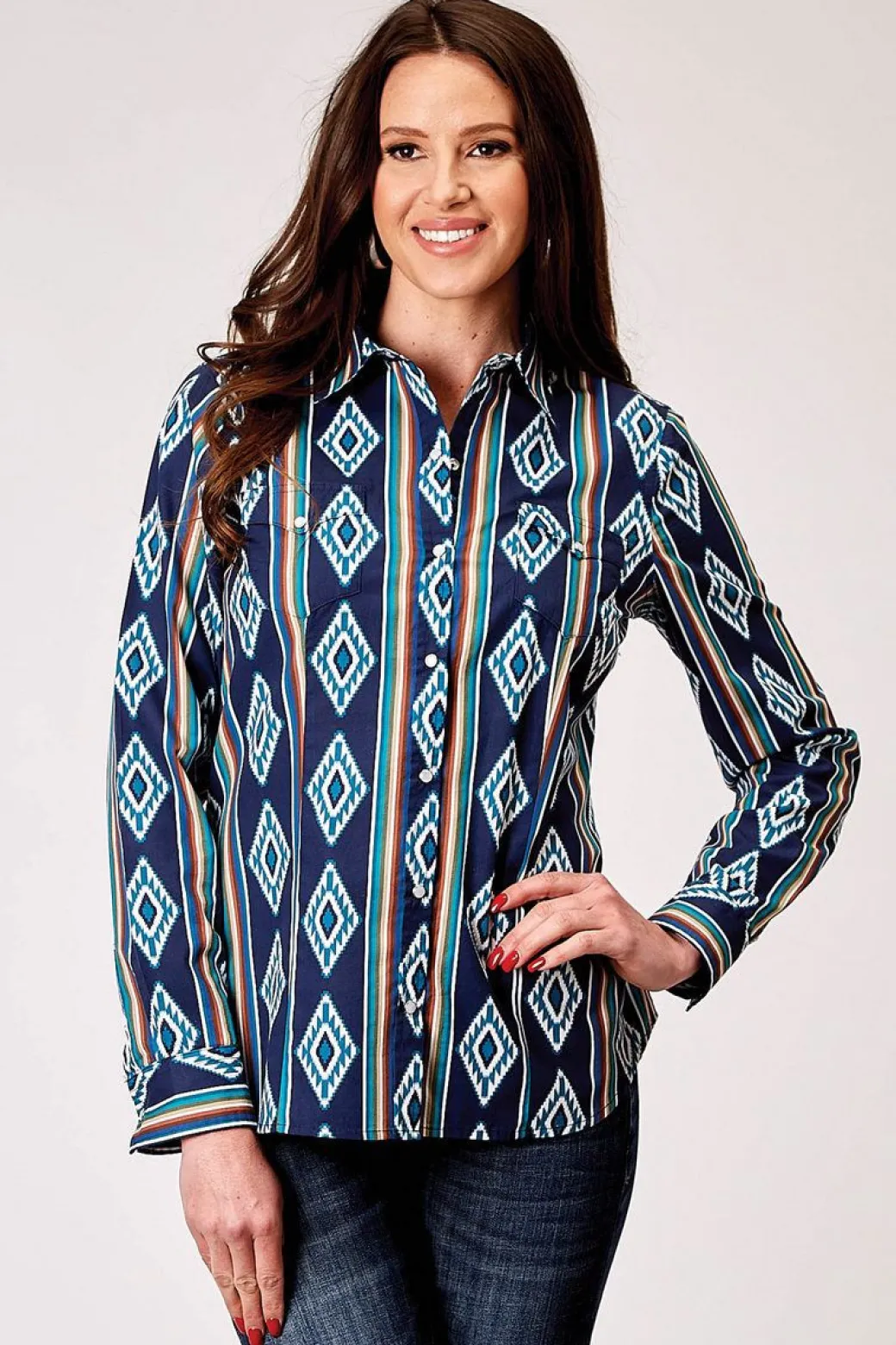 Roper Vertical Aztec Print Shirt