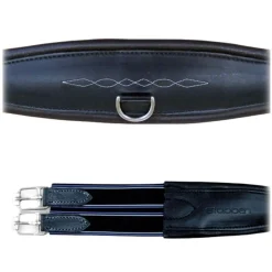 Stubben Leather Overlay Girth Double End Elastic