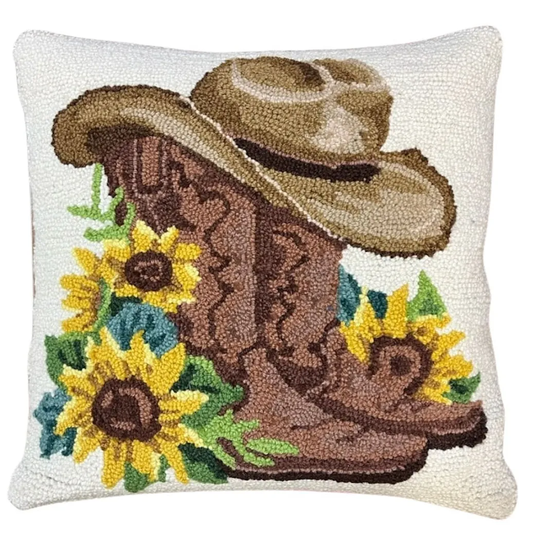 Sunflower Boots Hook Pillow