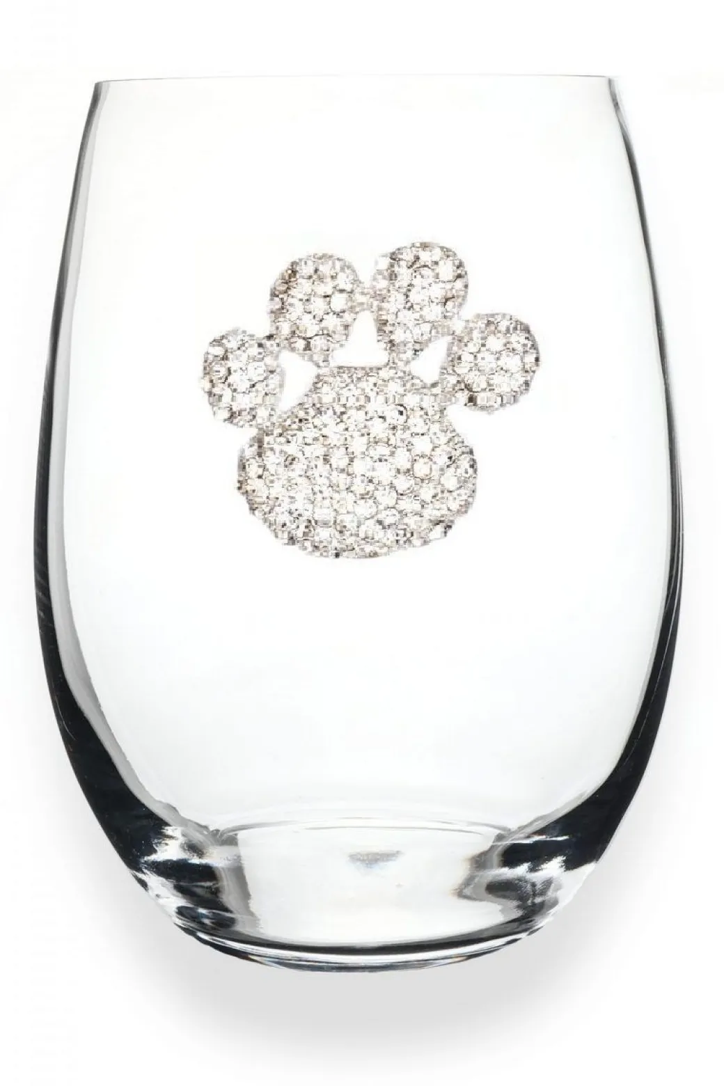 The Queens' Jewels Paw Print Stemless Wine Glass
