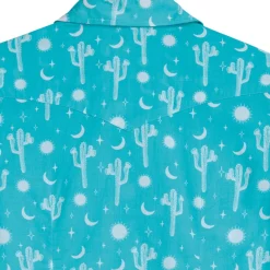 Tin Haul Aqua Cactus Print LS Shirt