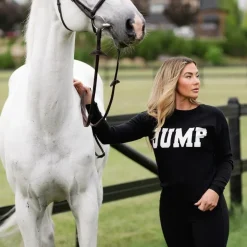 TKEQ Black & White JUMP Crew Sweater