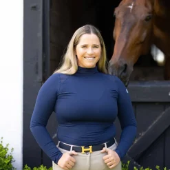 TKEQ Chloe High Collar Tech Top | Ink