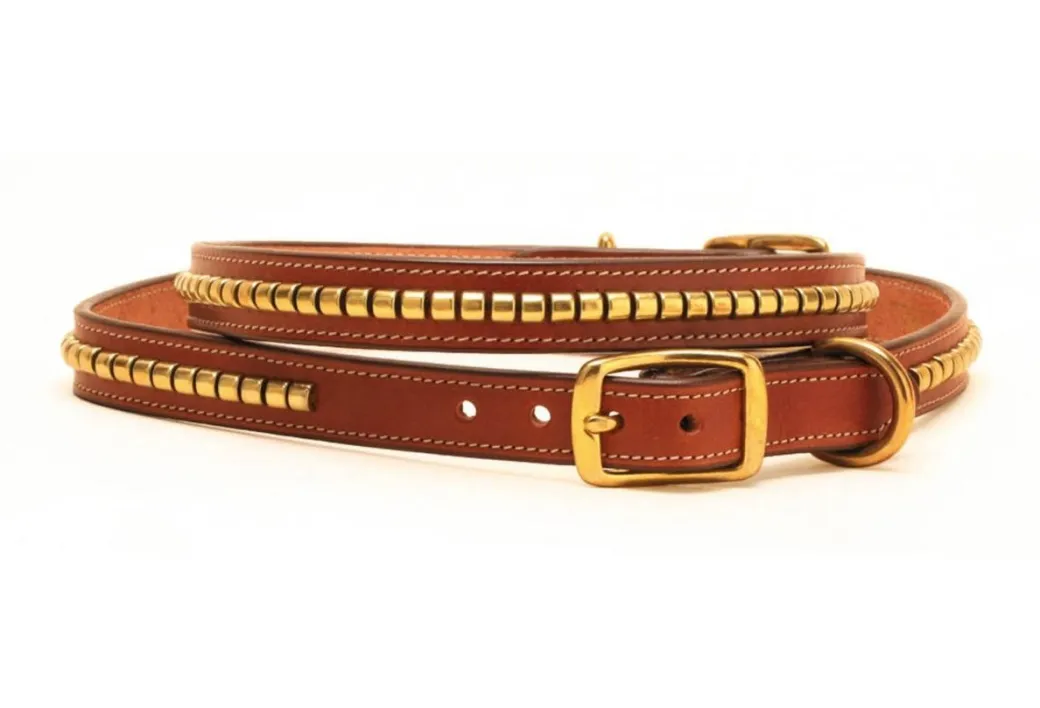 Tory Leather Clincher Dog Collar