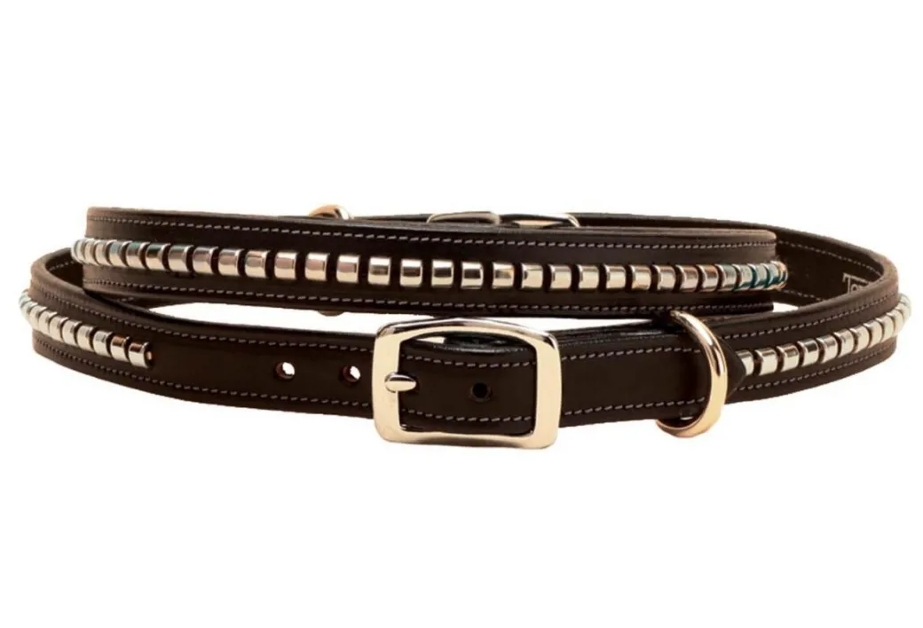Tory Leather Clincher Dog Collar