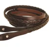 Tory Leather Dark Oil Braided Split Reins