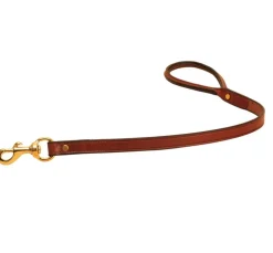 Tory Leather 2' Flat Creased Rolled Handle Leash