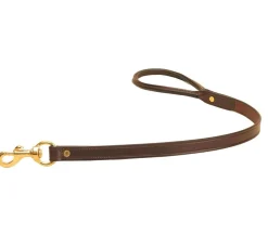 Tory Leather 2' Flat Creased Rolled Handle Leash
