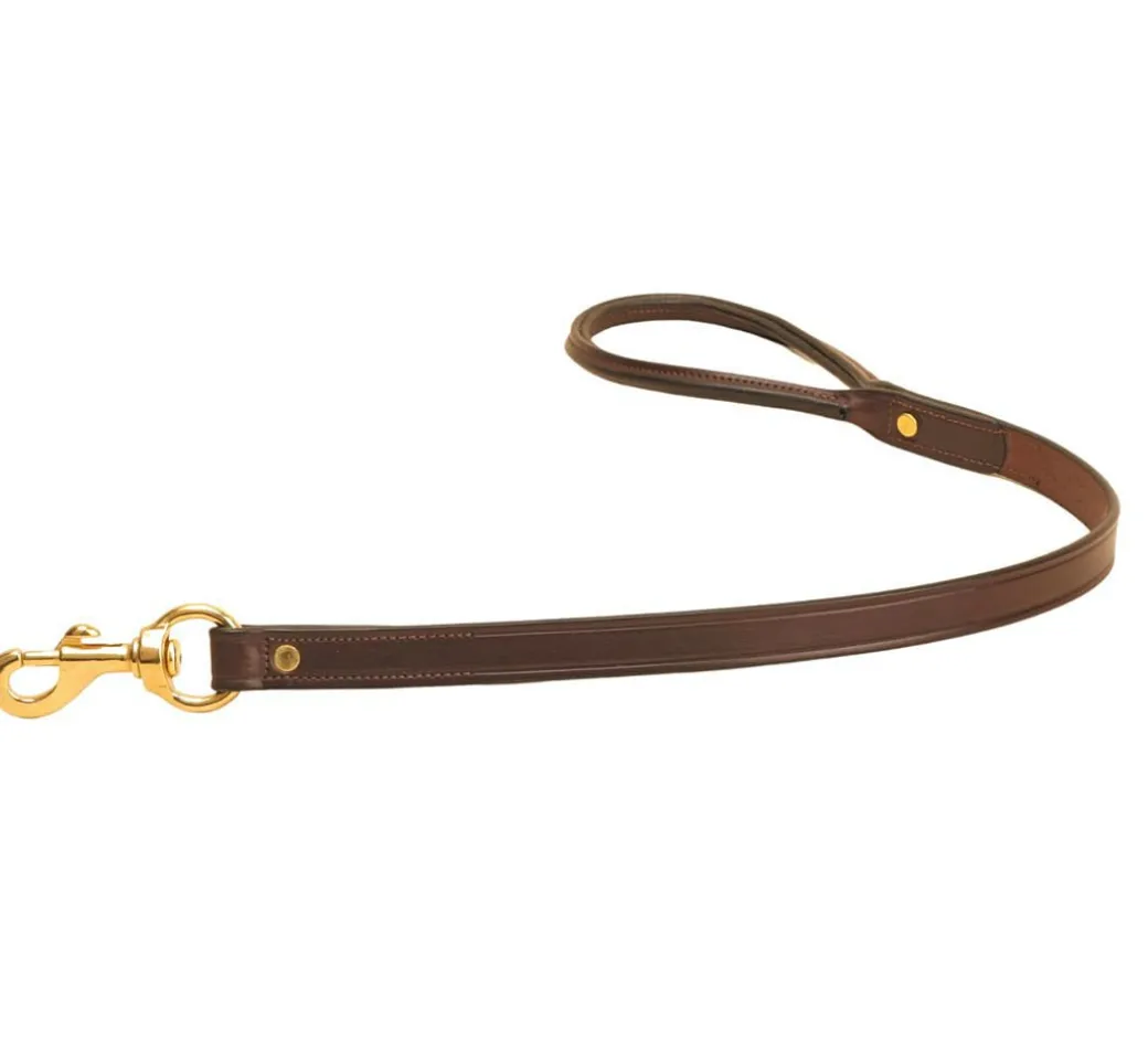 Tory Leather 2' Flat Creased Rolled Handle Leash