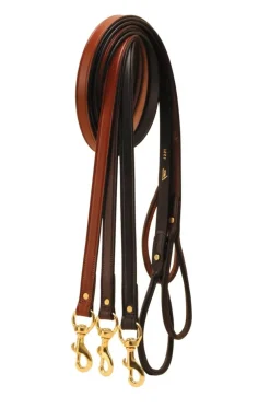 Tory Leather Plain Leash with Rolled Handle - 6 FT