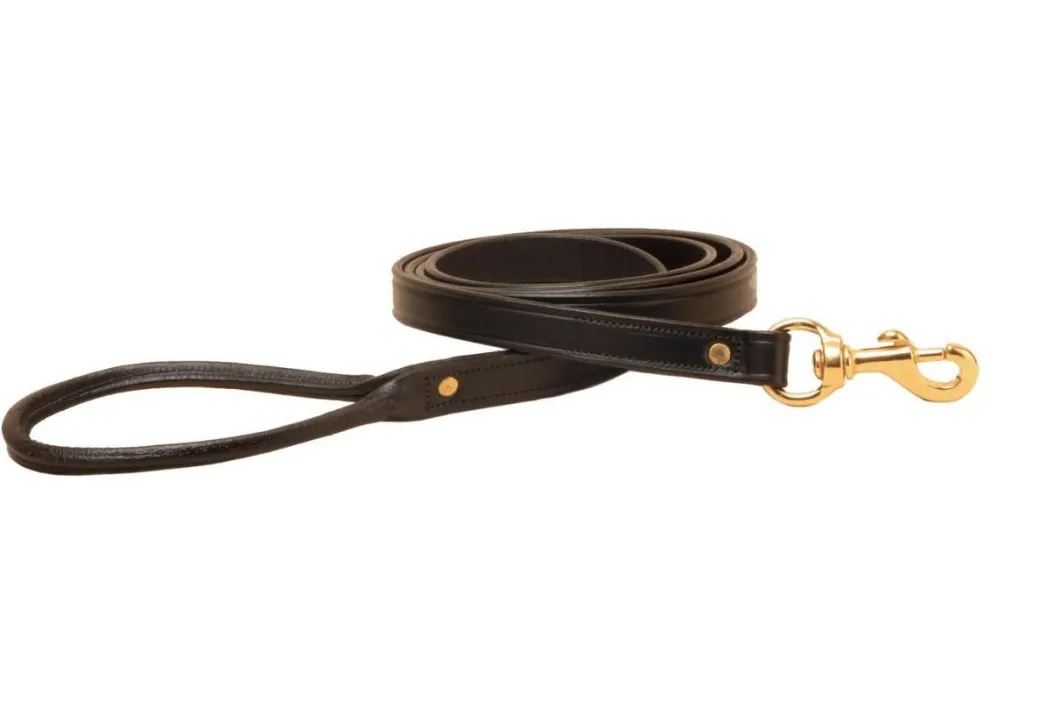 Tory Leather Plain Leash with Rolled Handle - 6 FT
