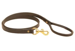 Tory Leather Plain Leash with Rolled Handle - 4 FT
