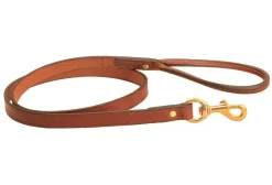 Tory Leather Plain Leash with Rolled Handle - 4 FT