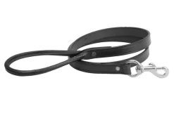 Tory Leather Plain Leash with Rolled Handle - 4 FT