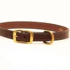 Tory Leather Plain Stitched Leather Dog Collar