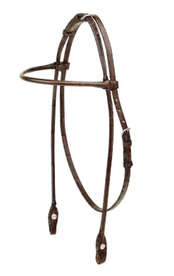 Tory Leather Rolled Brow Headstall - Arabian