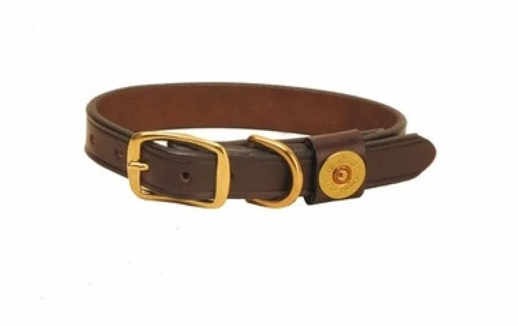 Tory Leather Shot Shell Leather Dog Collar