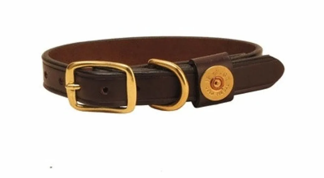Tory Leather Shot Shell Leather Dog Collar