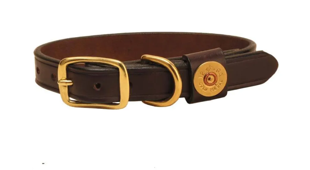 Tory Leather Shot Shell Leather Dog Collar