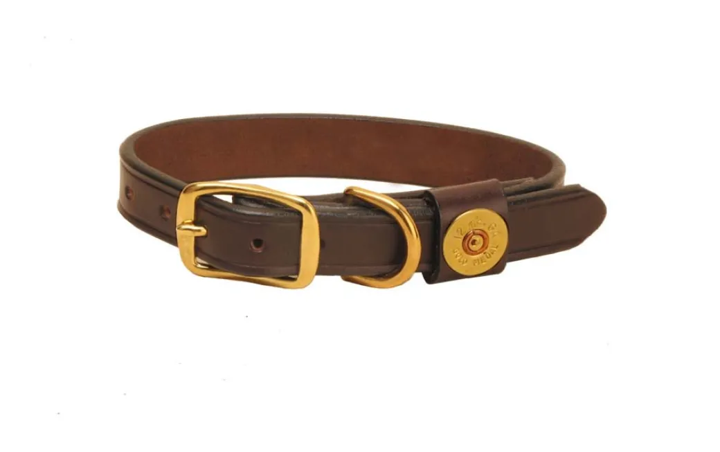 Tory Leather Shot Shell Leather Dog Collar