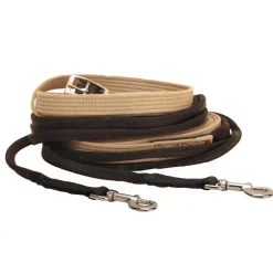 Tory Leather Web Driving Lines with Rolled Ends