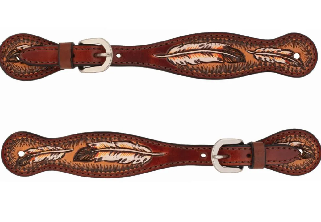 Turquoise Cross Coco Feather Spur Strap