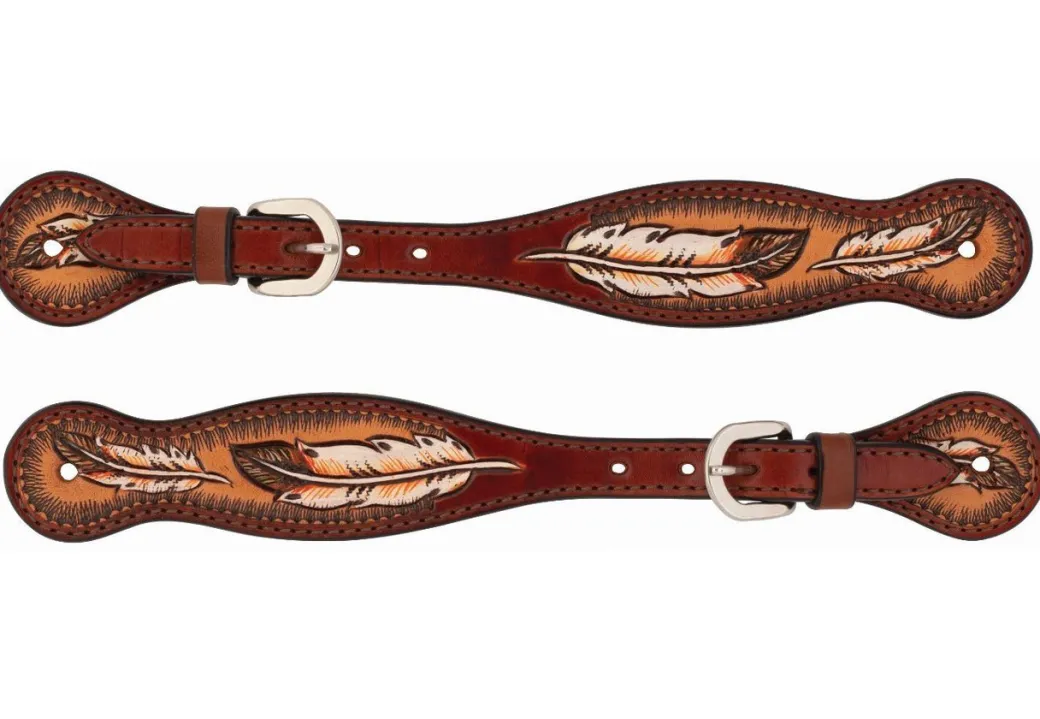 Turquoise Cross Coco Feather Spur Strap