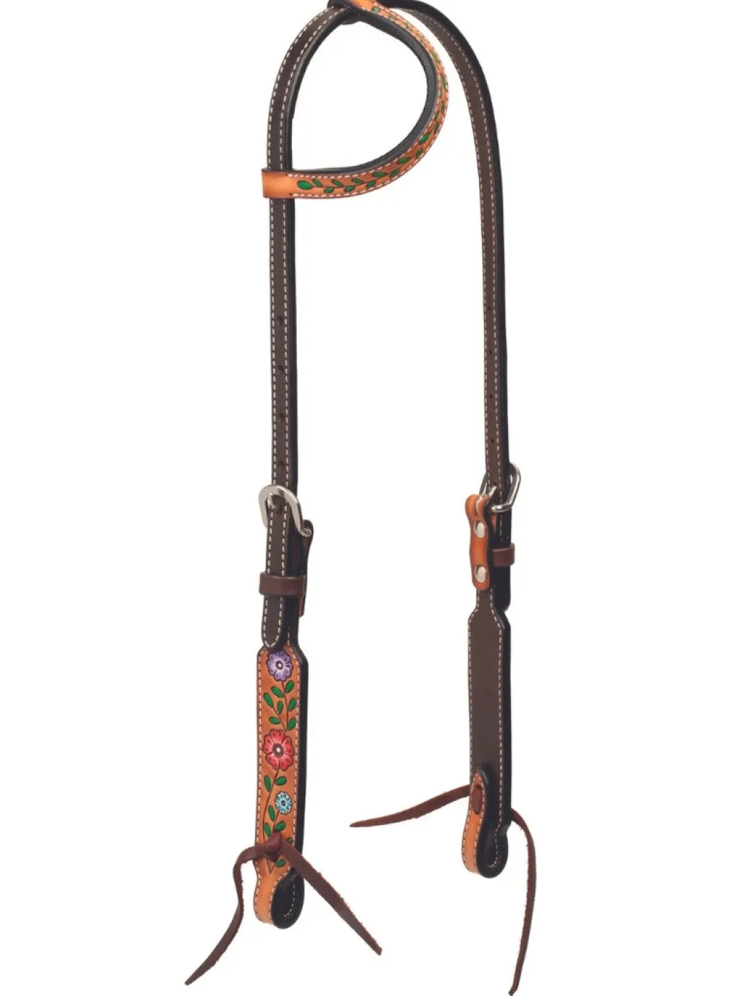 Turquoise Cross Floral Vine One Ear Headstall