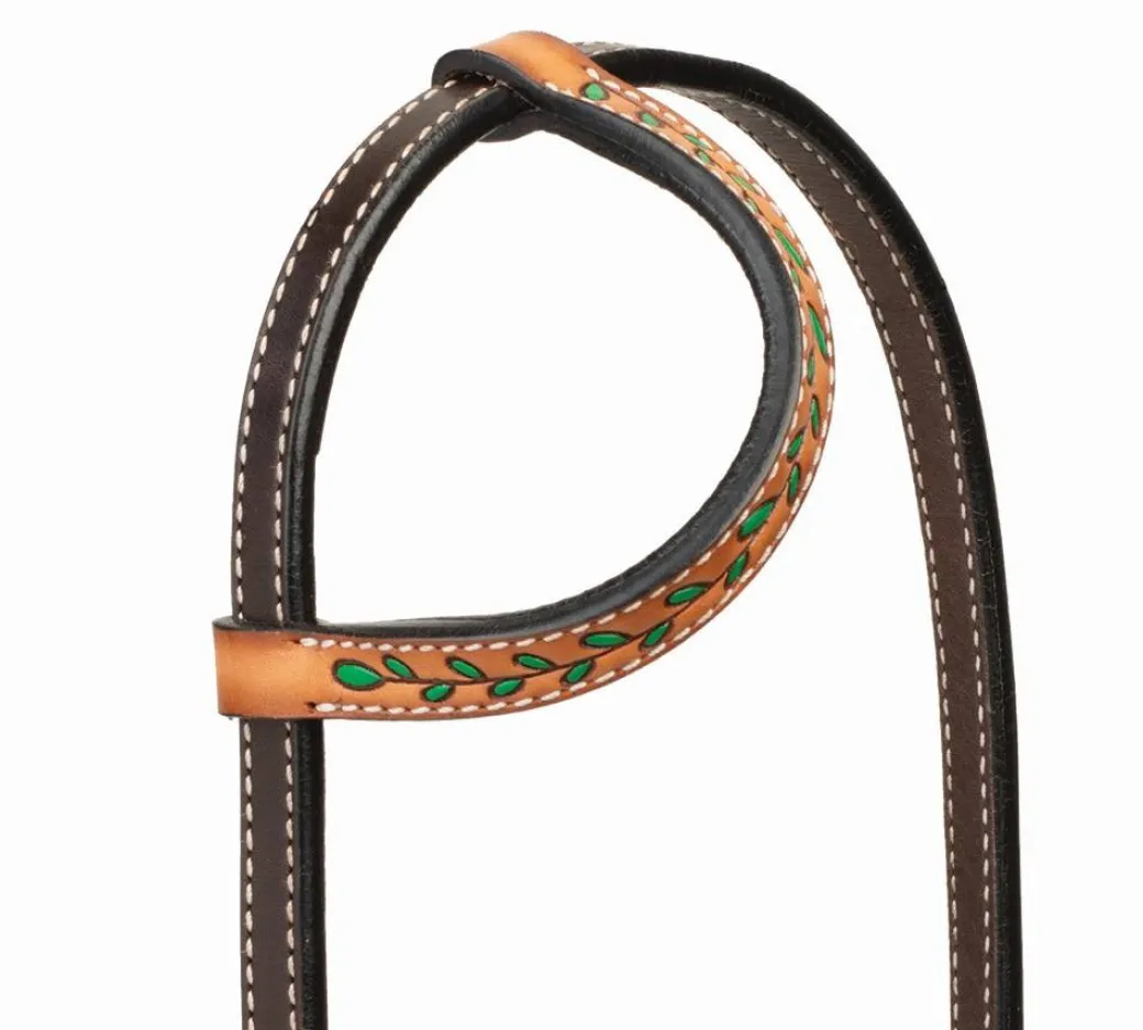 Turquoise Cross Floral Vine One Ear Headstall