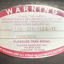 Used Tucker Endurance River Plantation Western Saddle 15.5/M