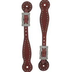 Weaver Basketweave Floral Spot Thin Spur Straps