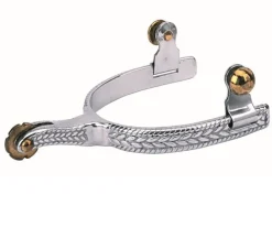 Weaver Engraved Rosebud Rowel Roping Spur - Ladies