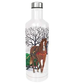 Winter Horse Sleigh Water Bottle