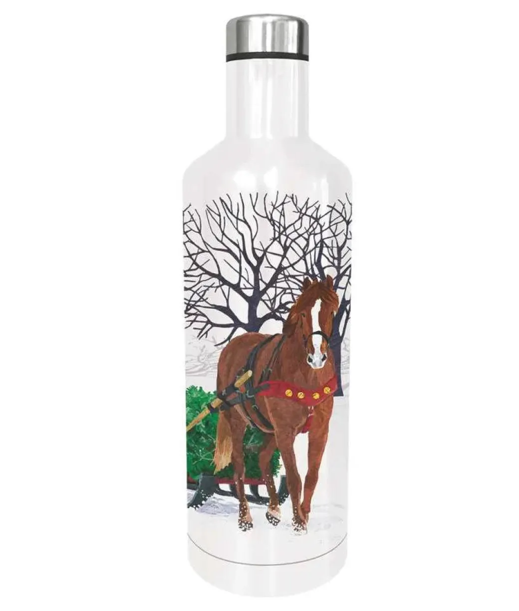 Winter Horse Sleigh Water Bottle