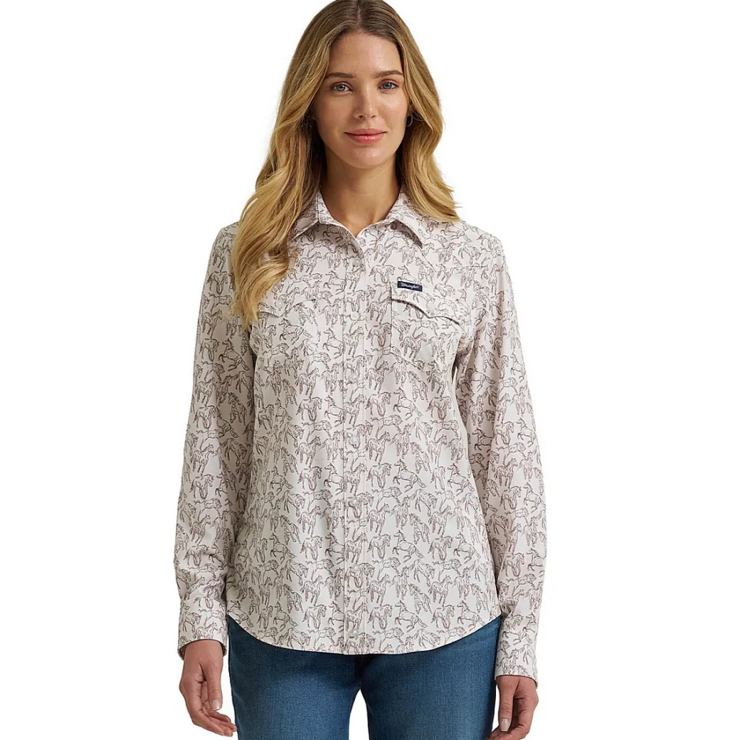 Wrangler Aria Horse Print Performance Shirt