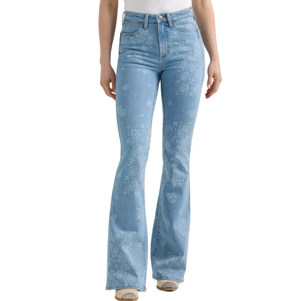 Wrangler Bailey High Rise Paisley Flare Jeans