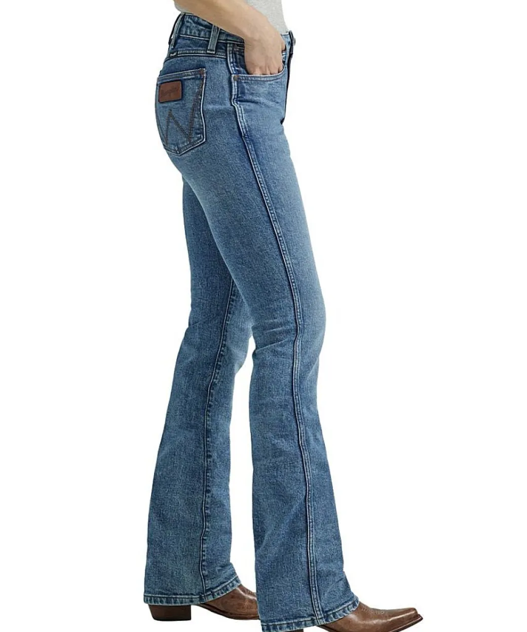 Wrangler Bailey HR Med Wash Boot Cut Jeans