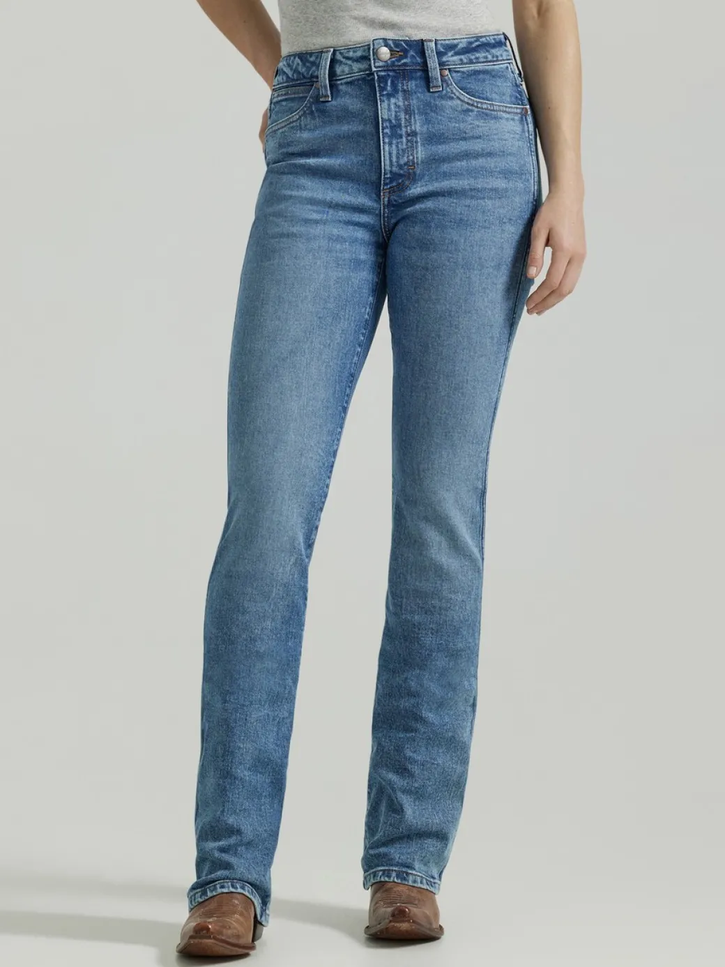 Wrangler Bailey HR Med Wash Boot Cut Jeans