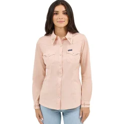 Wrangler Boot Stitch Pink Snap Shirt