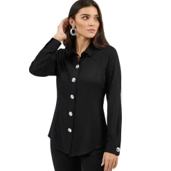 Wrangler Concho Button Black LS Shirt